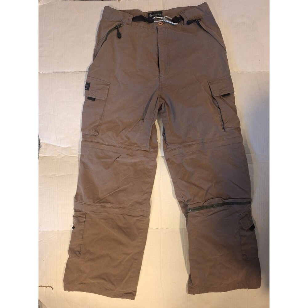 Columbia Cargo Pants Size M Convertible Zip Off Hiking Outdoor Tan USA